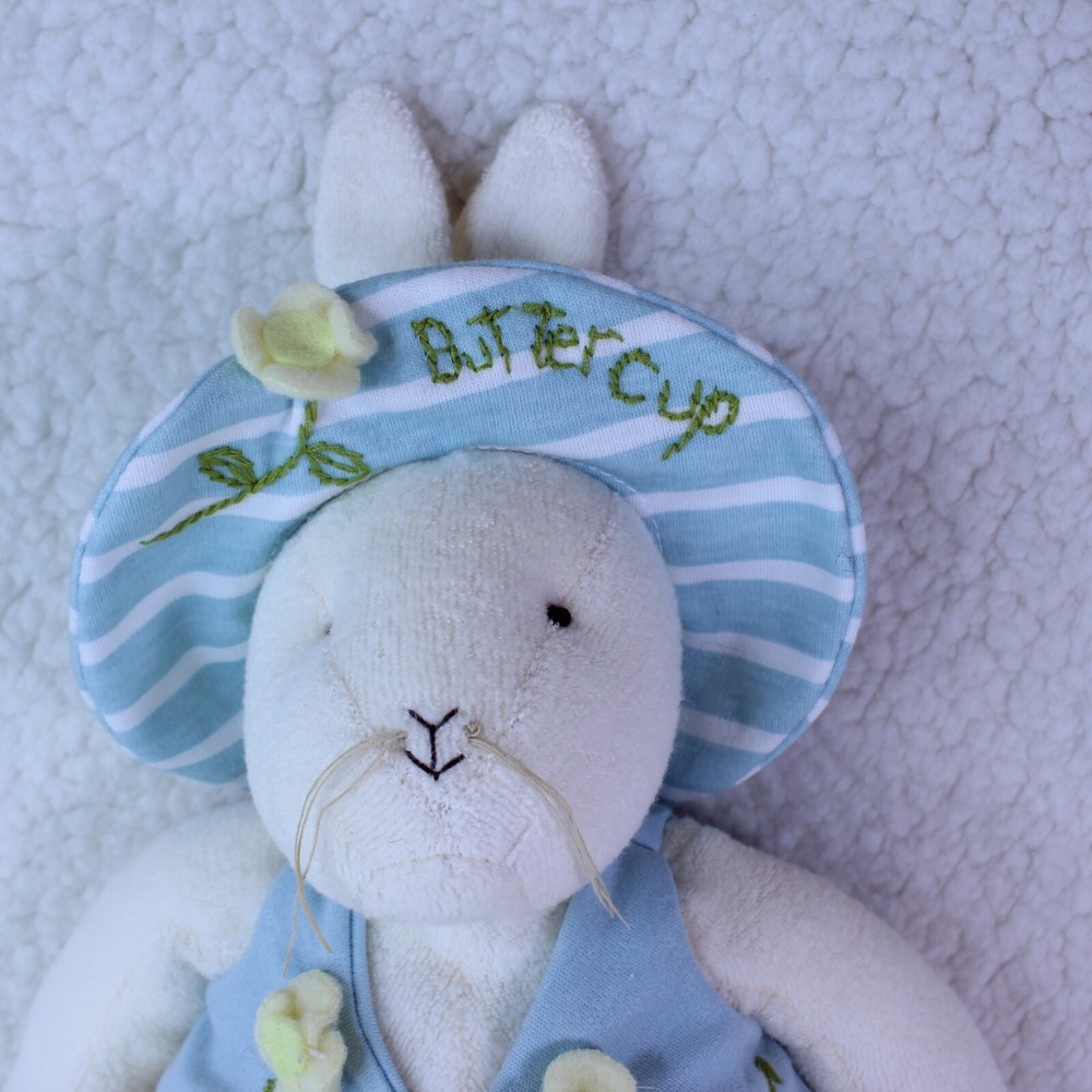 BUNNIES BY THE BAY PLUSH BUTTERCUP‎ 12" STUFFED BEANIES ANIMAL VINTAGE HALLMARK